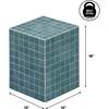 Callista 18" Modern Bohemian Ceramic Tiled Rectangle End Table, Teal Blue/White - Accent Tables - 4 - thumbnail
