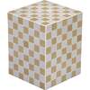 Callista 18" Modern Bohemian Ceramic Tiled Rectangle End Table, Khaki Yellow/Light Gray - Accent Tables - 1 - thumbnail
