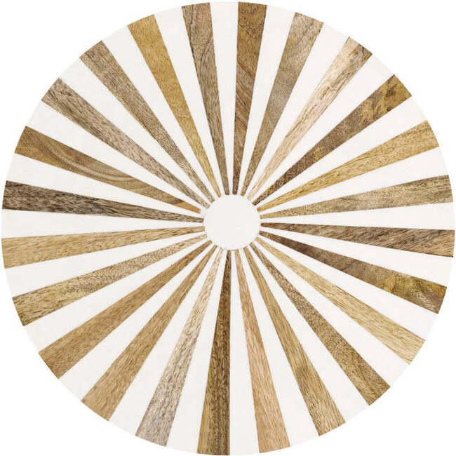 Calix 23.5" Contemporary Minimalist Metal/Resin Round End Table, Light Brown/White - Accent Tables - 5