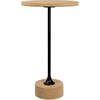 Calix 23.5" Contemporary Minimalist Metal/Cork Round End Table, Light Brown/Black - Accent Tables - 4