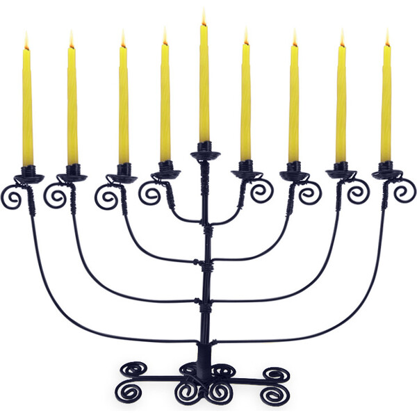Licht Wire Twirly Menorah, Midnight - Chai Modern Hanukkah | Maisonette
