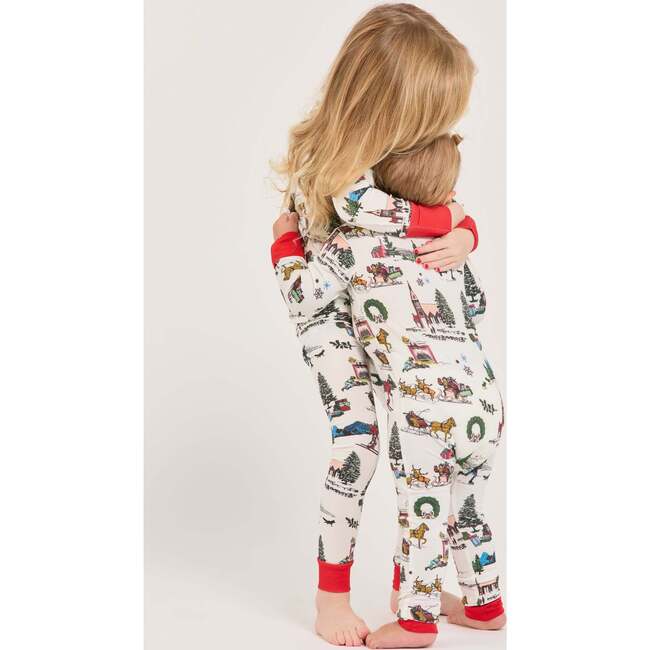 Holiday Toile Zipper Footie Pajamas - Footie Pajamas - 4