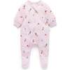 Embroidered Fleece Footie Winter Fruits Broderie - Rompers - 1 - thumbnail