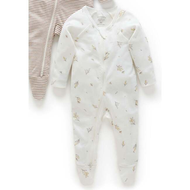 2 Pack Zip Footie Vanilla Wattle Bee Pack - Rompers - 3