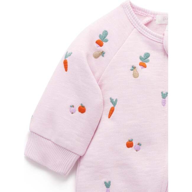 Embroidered Fleece Footie Winter Fruits Broderie - Rompers - 3