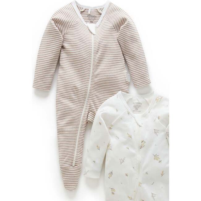 2 Pack Zip Footie Vanilla Wattle Bee Pack - Rompers - 4