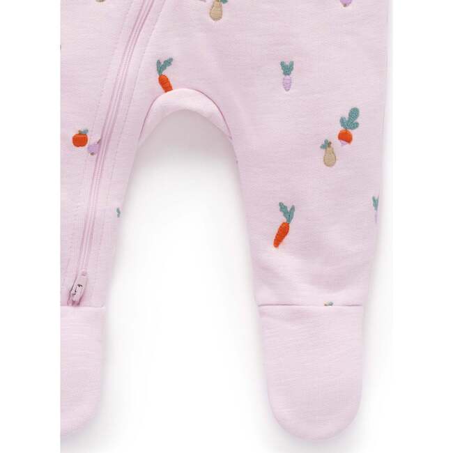 Embroidered Fleece Footie Winter Fruits Broderie - Rompers - 4