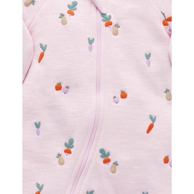 Embroidered Fleece Footie Winter Fruits Broderie - Rompers - 5