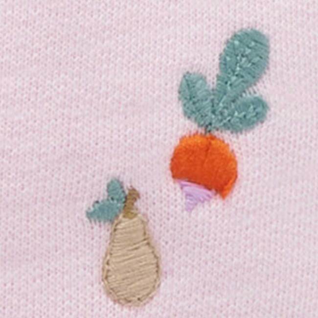 Embroidered Fleece Footie Winter Fruits Broderie - Rompers - 7