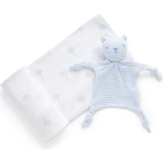 Stretch Wrap & Comforter Gift Pack Pale Blue Tree