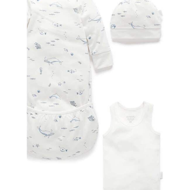 Newborn Hospital Gift Pack 6 Piece Vanilla Nautical Pack - Mixed Apparel Set - 3