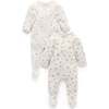 Printed Zip Footie 2 Pack Cherry Blossom Print - Rompers - 1 - thumbnail