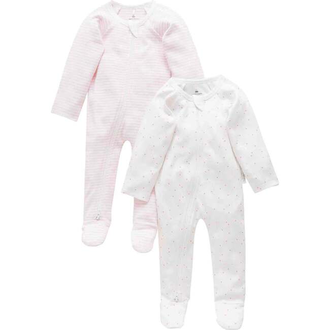 2 Pack Zip Footie Pale Pink Pack