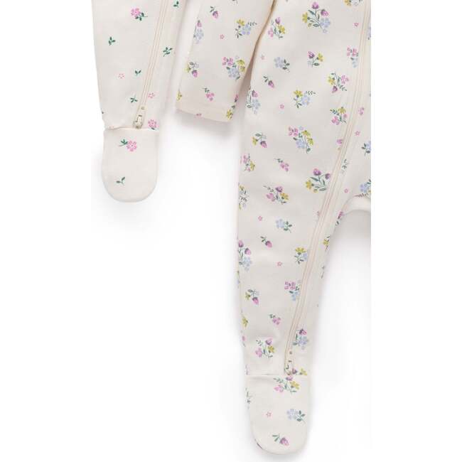 Printed Zip Footie 2 Pack Cherry Blossom Print - Rompers - 5