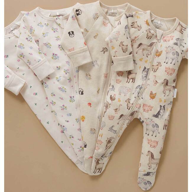 Printed Zip Footie 2 Pack Cherry Blossom Print - Rompers - 6