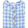 Linen Blend Romper & Sunhat Ocean Gingham - Rompers - 2
