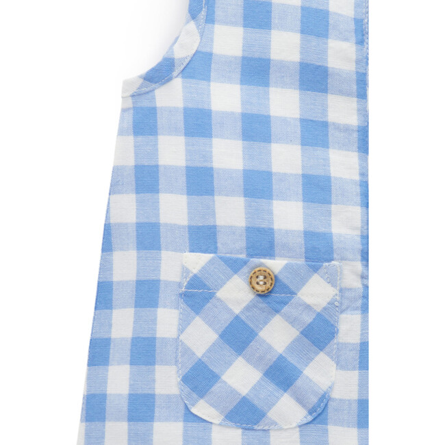 Linen Blend Romper & Sunhat Ocean Gingham - Rompers - 3