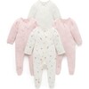 4 Pack Zip Footie Vanilla Blossom Pack - Rompers - 1 - thumbnail