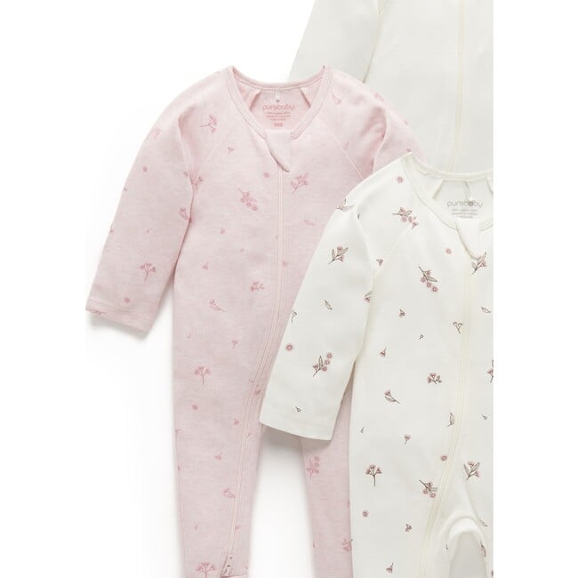 4 Pack Zip Footie Vanilla Blossom Pack - Rompers - 3