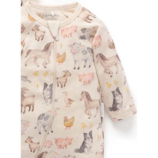 Printed Zip Footie 2 Pack Farm Animals Print - Rompers - 3