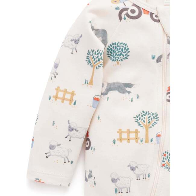 Thick Zip Footie & Bib Set Hearding Sheep Print - Rompers - 3
