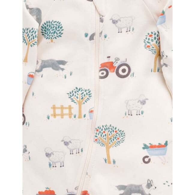 Thick Zip Footie & Bib Set Hearding Sheep Print - Rompers - 4
