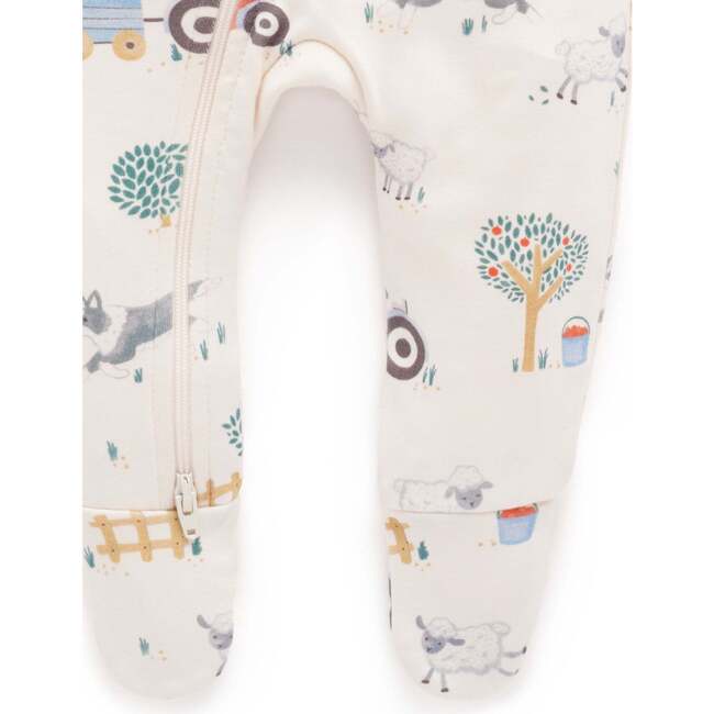Thick Zip Footie & Bib Set Hearding Sheep Print - Rompers - 5