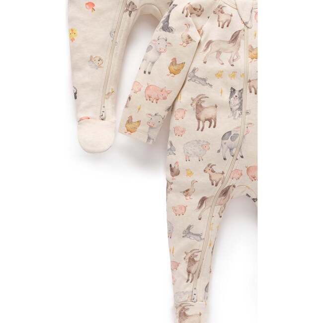 Printed Zip Footie 2 Pack Farm Animals Print - Rompers - 5
