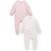 2 Pack Zip Footie Pale Pink Blossom Pack - Rompers - 1 - thumbnail