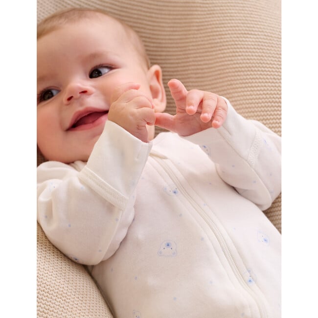 2 Pack Zip Footie Pale Blue Bear Pack - Footie Pajamas - 3