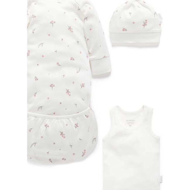 Newborn Hospital Gift Pack 6 Piece Vanilla Blossom Pack - Mixed Apparel Set - 3