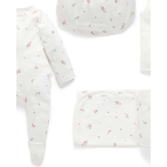 Newborn Hospital Gift Pack 6 Piece Vanilla Blossom Pack - Mixed Apparel Set - 4
