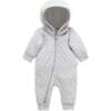 Quilted Hooded Coverall Pale Grey Melange - Rompers - 1 - thumbnail