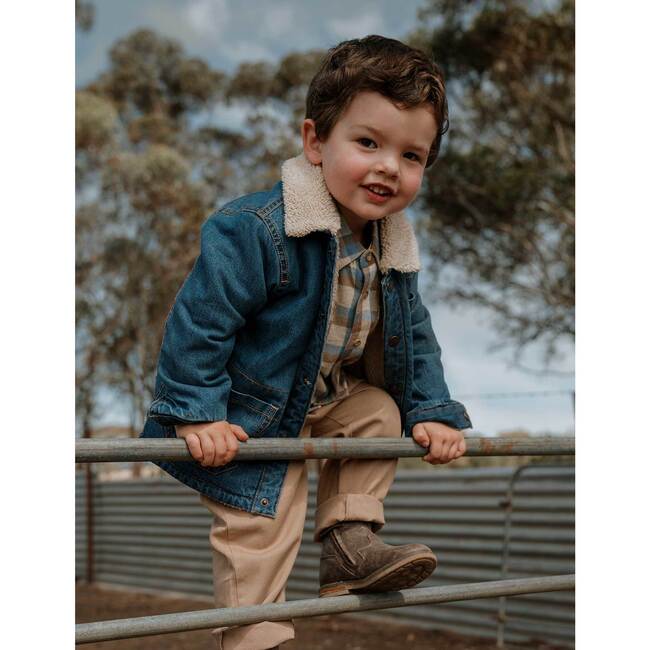 Denim Sherpa Jacket Mid Denim