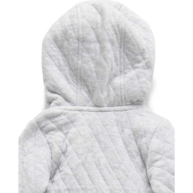 Quilted Hooded Coverall Pale Grey Melange - Rompers - 3