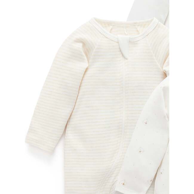 4 Pack Zip Footie Vanilla Bear Pack - Footie Pajamas - 3