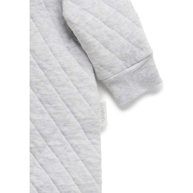 Quilted Hooded Coverall Pale Grey Melange - Rompers - 5