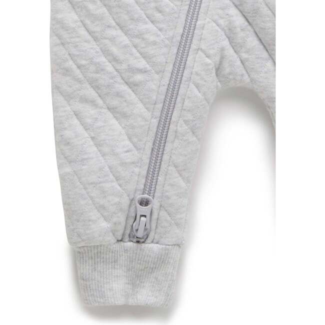 Quilted Hooded Coverall Pale Grey Melange - Rompers - 6