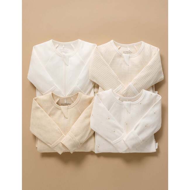 4 Pack Zip Footie Vanilla Bear Pack - Footie Pajamas - 5