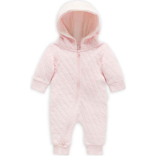 Quilted Hooded Coverall Soft Pink Melange