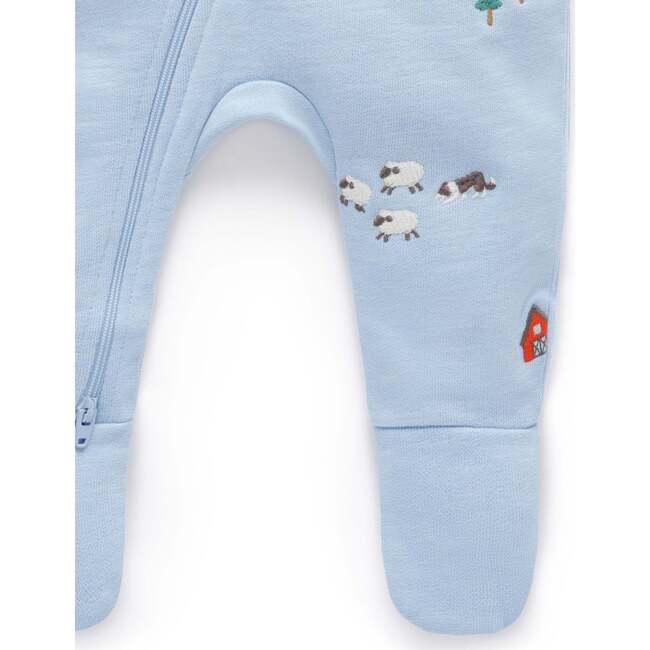 Embroidered Fleece Footie Herding Sheep Broderie - Rompers - 4
