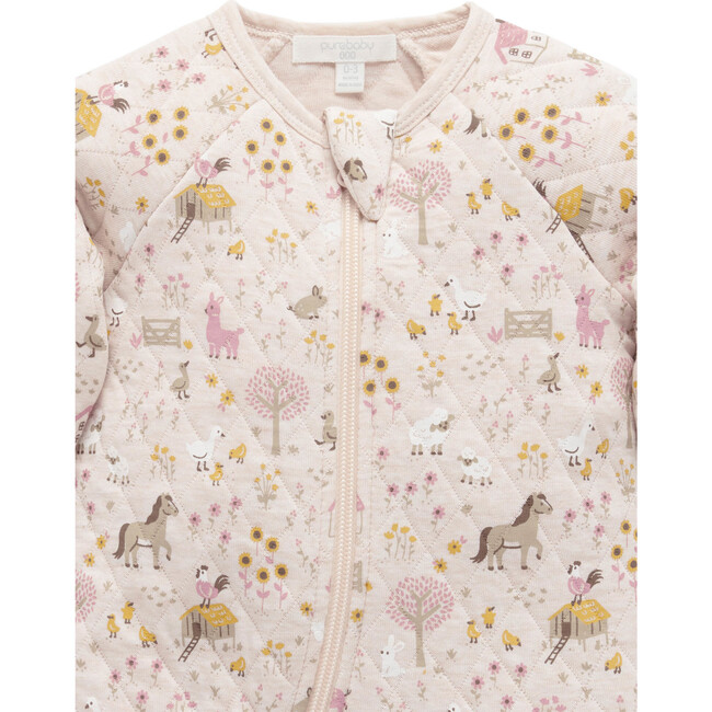 Quilted Footie Farmhouse Print - Rompers - 4