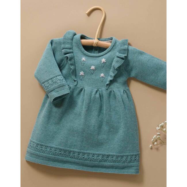 Primrose Knitted Dress Pea Green Melange - Dresses - 6