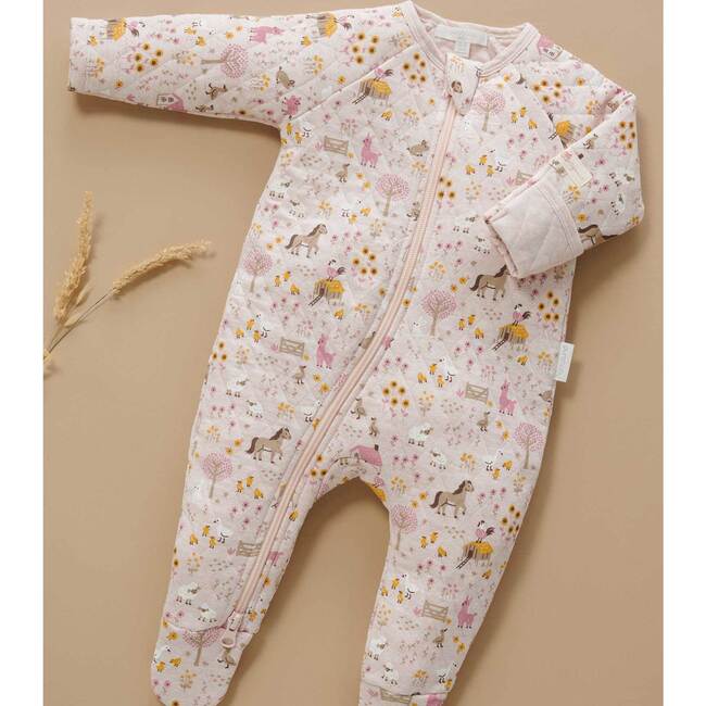 Quilted Footie Farmhouse Print - Rompers - 5
