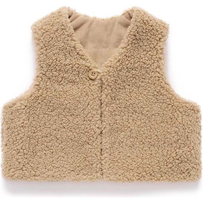 Shearling Reversible Vest Mushroom