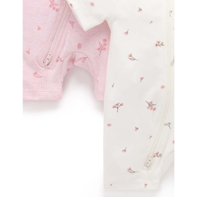 2 Pack Short Zip Romper Pale Pink Blossom Pack - Rompers - 4