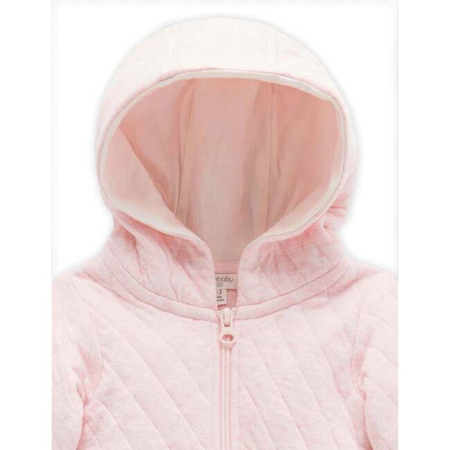Quilted Hooded Coverall Soft Pink Melange - Rompers - 3