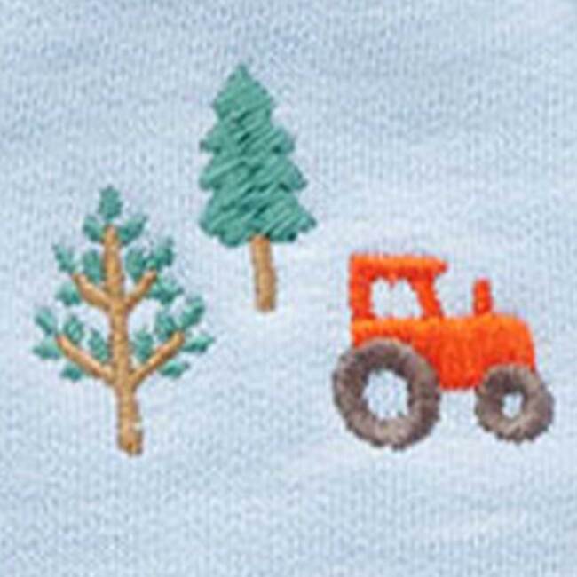 Embroidered Fleece Footie Herding Sheep Broderie - Rompers - 7