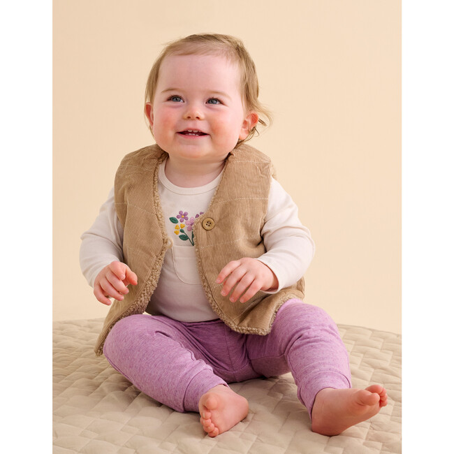 Shearling Reversible Vest Mushroom