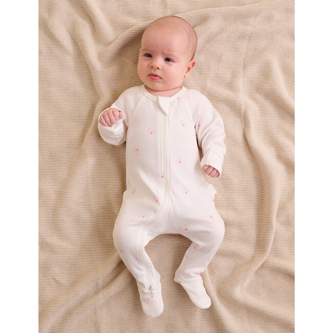 2 Pack Zip Footie Pale Pink Bear Pack